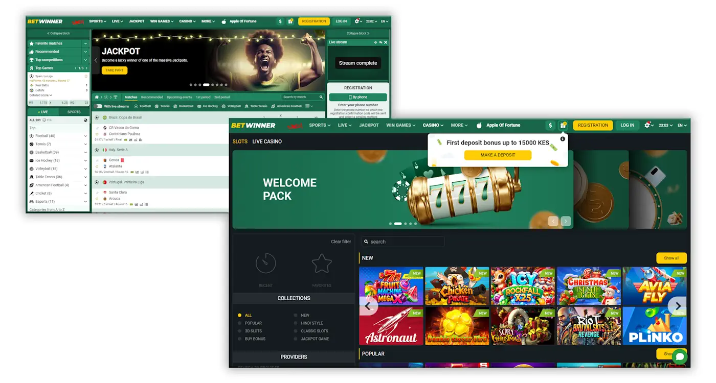 Betwinner Sportsbook and Casino Screenshot